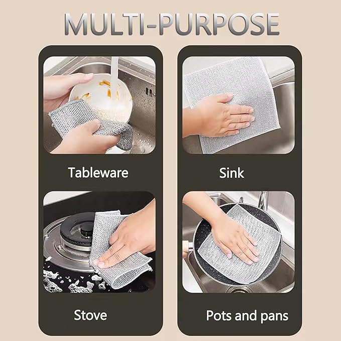 11.11 Sale 6 Pcs Imported Steel Wire Kitchen Cleaning Cloths