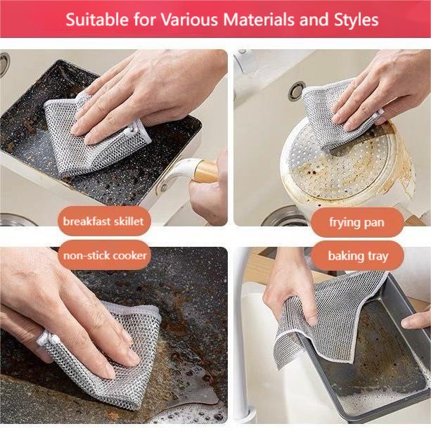 11.11 Sale 6 Pcs Imported Steel Wire Kitchen Cleaning Cloths